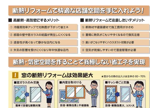 お店の省エネ対策／断熱リフォーム編